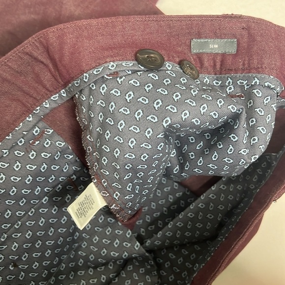 Bonobos Men's Red Plum Slim Fit Stretch Cotton Chino Dress Pants Size 34/32 - Picture 3 of 4